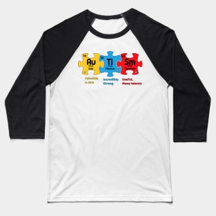 Puzzle Periodic Table Elements World Autism Awareness Baseball T-Shirt